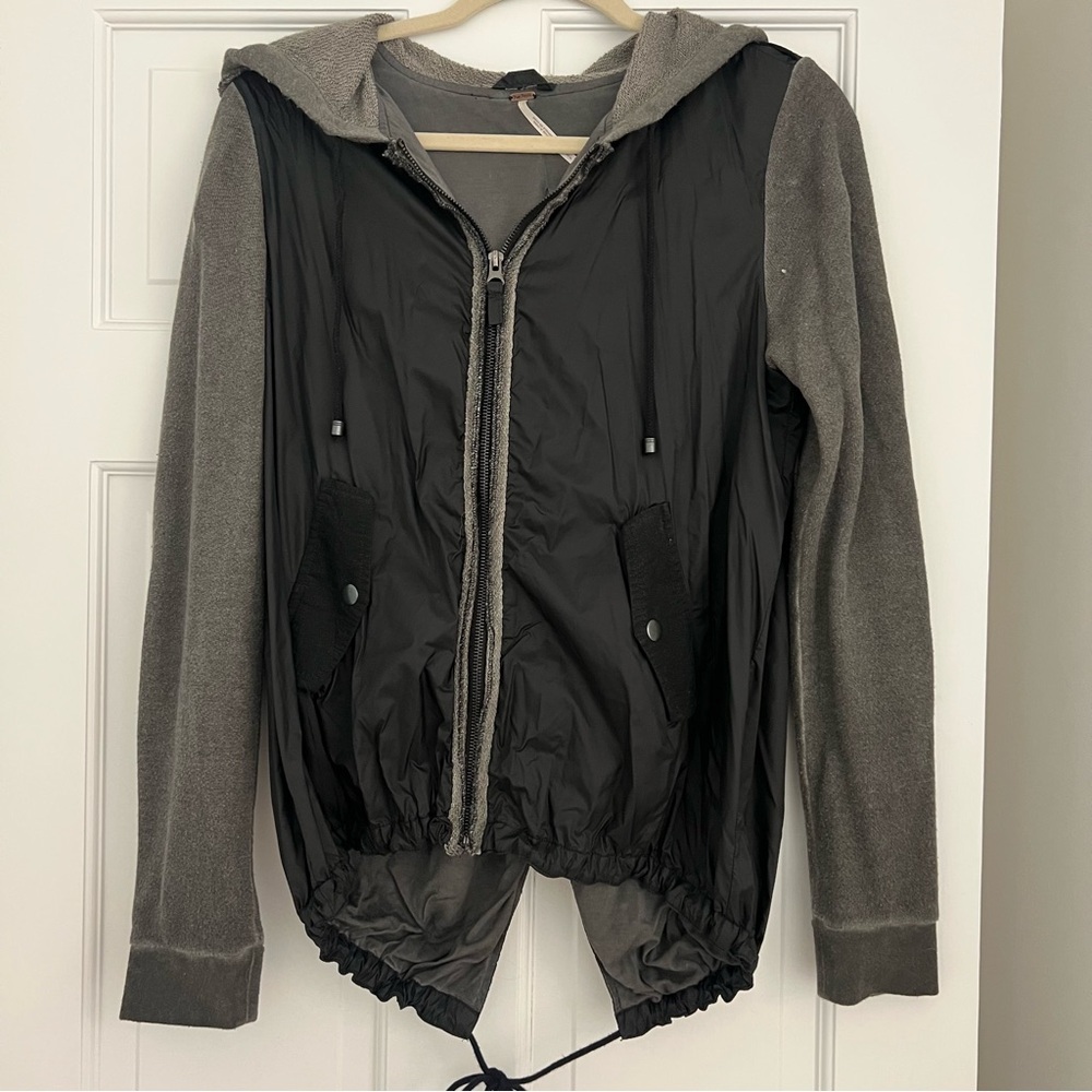 Free People Gray Zip-Up Jacket Small
